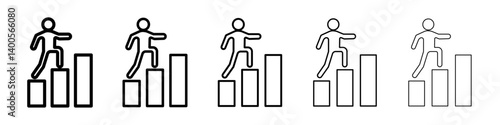 Next steps icon Symbol mark in Outline style