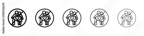 No hugs no kiss icon Symbol mark in Outline style