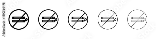 No smoking including electronic cigarettes sign Symbol mark in Outline style