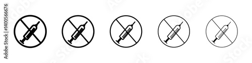 No syringe sign Symbol mark in Outline style