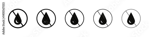 No Water drop sign Symbol mark in Outline style