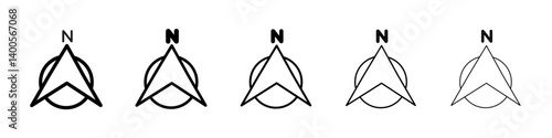 North icon Symbol mark in Outline style