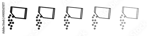 Packet soluble powder icon Symbol mark in Outline style