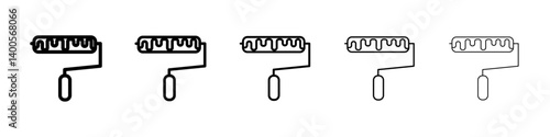 Paint roller icon Symbol mark in Outline style