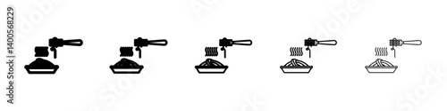 Pasta icon Symbol mark in Outline style