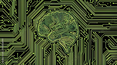 Obraz na płótnie AI Algorithm - Line Background: Unveiling the Visual Tapestry of Computational Intelligence w salonie