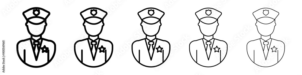Police Icon Symbol mark in Outline style Police Icon Symbol mark in Outline style
