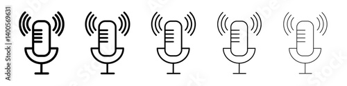 Podcast icon Symbol mark in Outline style