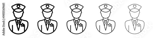 Police Icon Symbol mark in Outline style