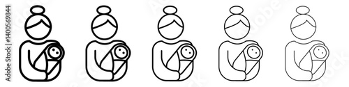 Postnatal care icon Symbol mark in Outline style