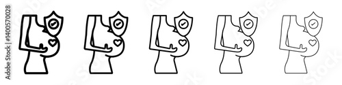 Pregnancy insurance icon Symbol mark in Outline style