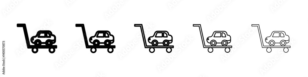 Pushing car icon Symbol mark in Outline style Pushing car icon Symbol mark in Outline style