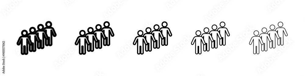 Queue icon Symbol mark in Outline style Queue icon Symbol mark in Outline style