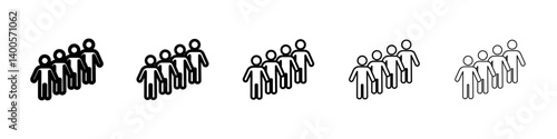 Queue icon Symbol mark in Outline style