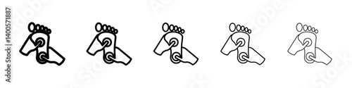 Reflexology foot massage icon Symbol mark in Outline style