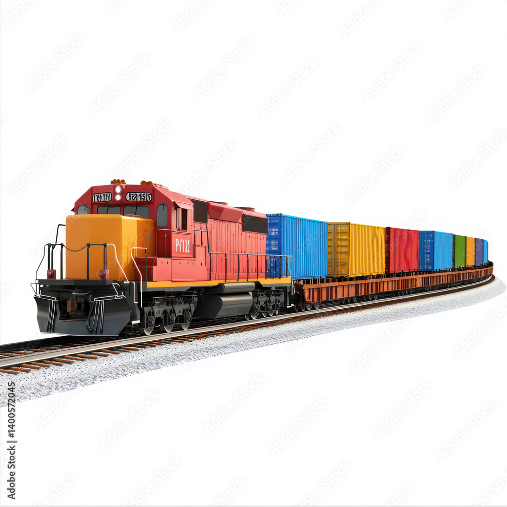 Obraz premium freight train isolated on white