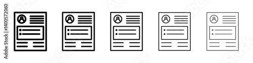Resume icon Symbol mark in Outline style