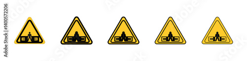 Risk of crushing warning sign Symbol mark in Outline style