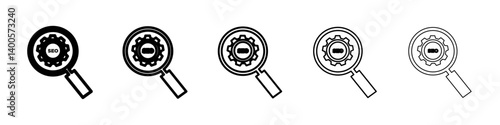 search egine operation icon Symbol mark in Outline style