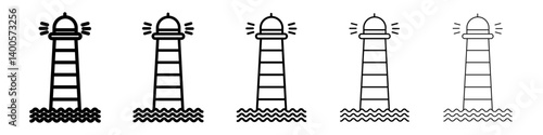 Searchlight tower icon Symbol mark in Outline style