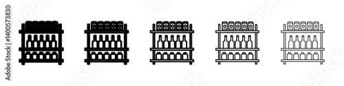 Shelves Storage icon Symbol mark in Outline style