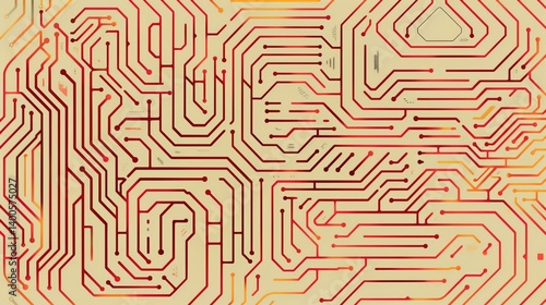 Obraz na płótnie AI Algorithm - Line Background: Unveiling the Visual Tapestry of Computational Intelligence w salonie