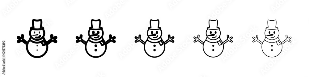 Snowman icon Symbol mark in Outline style Snowman icon Symbol mark in Outline style