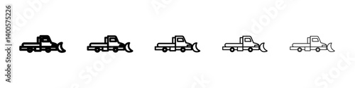 Snowplow icon Symbol mark in Outline style