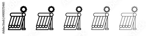 Solar Water Heater icon Symbol mark in Outline style