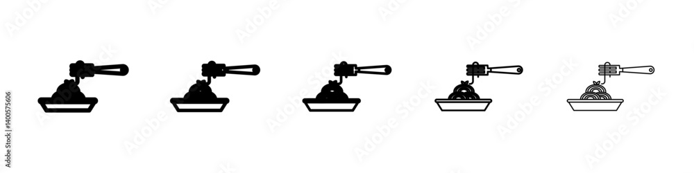 Spaghetti icon Symbol mark in Outline style Spaghetti icon Symbol mark in Outline style