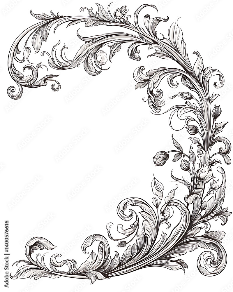 Fototapeta premium Floral flower vector Illustrations on white background