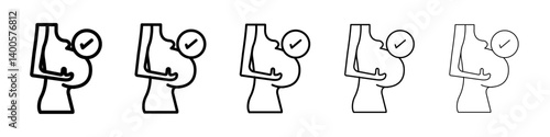 Suitable in pregnancy icon Symbol mark in Outline style