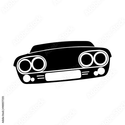 retro headlights icon, retro headlights silhouette vector illustration-simple silhouette illustration of retro headlights, perfect for retro headlights logos and icons