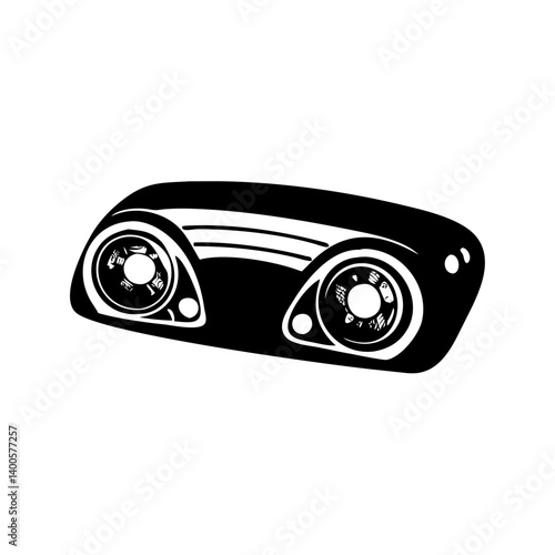retro headlights icon, retro headlights silhouette vector illustration-simple silhouette illustration of retro headlights, perfect for retro headlights logos and icons