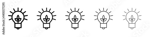 Sustainable ecological energy icon Symbol mark in Outline style