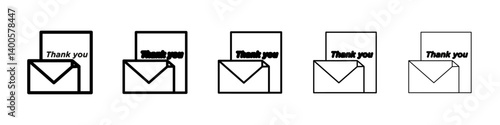 thankyou letter icon Symbol mark in Outline style