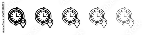 Time Travelling icon Symbol mark in Outline style