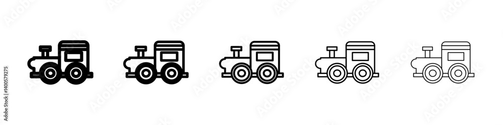 Toy train icon Symbol mark in Outline style Toy train icon Symbol mark in Outline style