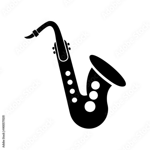 saxophone icon, saxophone silhouette vector illustration-simple silhouette illustration of saxophone, perfect for saxophone logos and icons