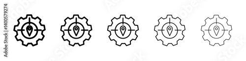 Tracking system icon Symbol mark in Outline style