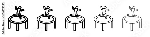 trampoline icon Symbol mark in Outline style