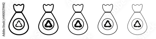Trash bag icon Symbol mark in Outline style