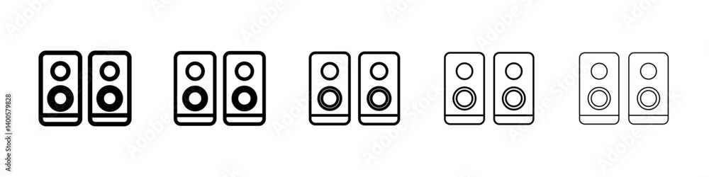 Two Stereo Speakers icon Symbol mark in Outline style Two Stereo Speakers icon Symbol mark in Outline style