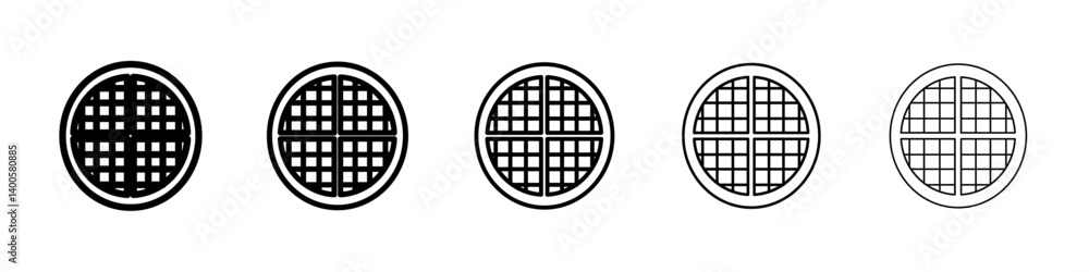 Waffle icon Symbol mark in Outline style Waffle icon Symbol mark in Outline style