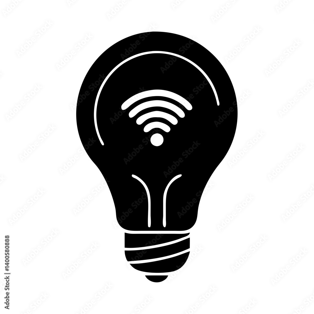 smart light bulb icon, smart light bulb silhouette vector illustration-simple silhouette illustration of smart light bulb, perfect for smart light bulb logos and icons smart light bulb icon, smart light bulb silhouette vector illustration-simple silhouette illustration of smart light bulb, perfect for smart light bulb logos and icons