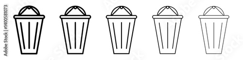 waste bin icon Symbol mark in Outline style