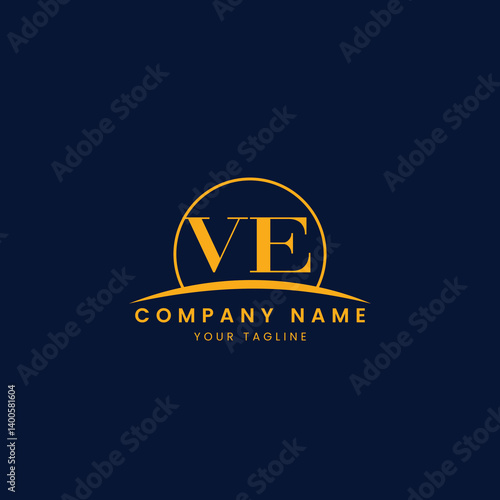 Minimalist Corporate Logo with Initials and Arc Design