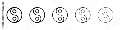 Yin yang icon Symbol mark in Outline style