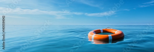 Lonely life preserver adrift at sea