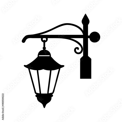 street light icon, street light silhouette vector illustration-simple silhouette illustration of street light, perfect for street light logos and icons